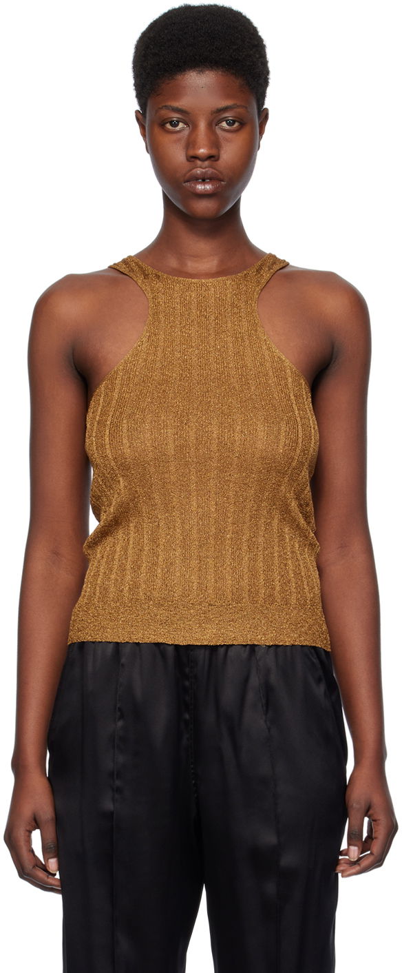 Linne Tom Ford Racer Back Tank Top "Gold" Orange | TSK308-YAX659