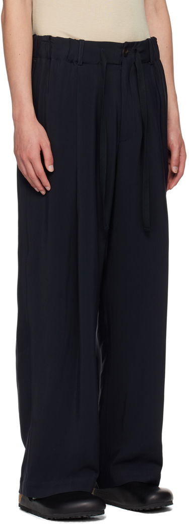 Byxor Studio Nicholson Studio Nicholson Noam Pleated Trousers Mörkblå | NOAM SNM - 1186, 1