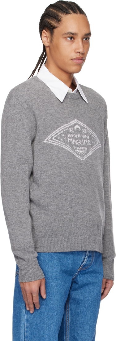 Sweater Marine Serre Marine Serre Wool Knit Crewneck Sweater Grå | MTK004A CKNI0531, 1