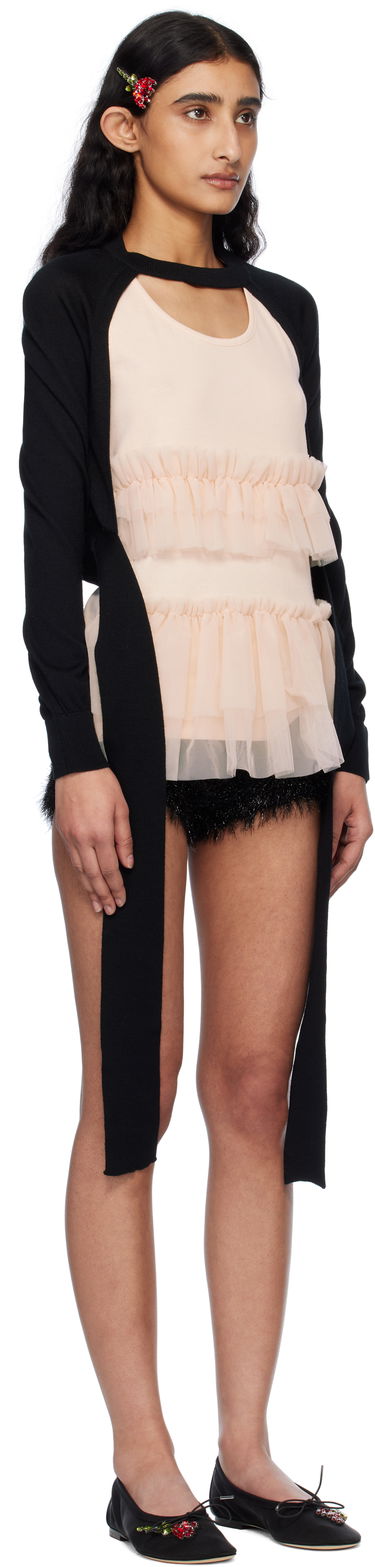 Sweater Simone Rocha Simone Rocha Cropped Cut-Out Cardigan Svart | KMK20 0647, 1