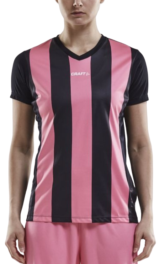 T-shirt Craft Striped Jersey V-Neck T-Shirt Rosa | 1905568-9471