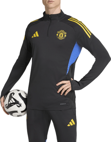 Sweatshirt adidas Originals Manchester United AEROREADY Quarter-Zip Long-Sleeve Training Top 2025/26 Svart | jp3143, 0