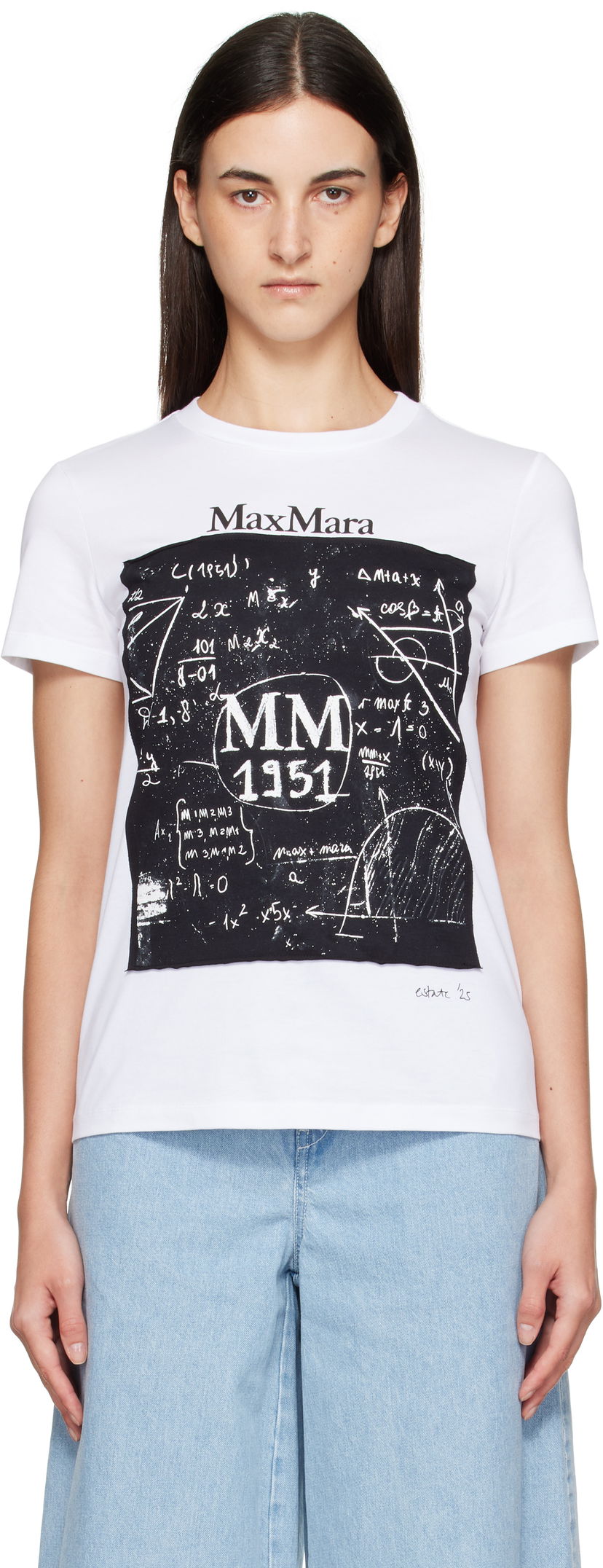 T-shirt Max Mara Max Mara Colibri Graphic T-Shirt Vit | 2511941062600