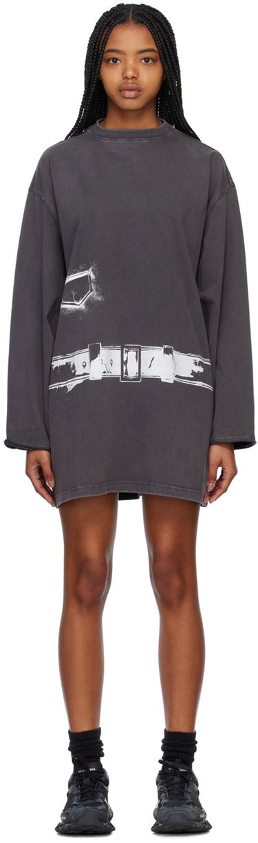 T-shirt We11done We11done Trompe L'Oeil T-Shirt Minidress Grå | WD-TO1-23-894-W-CH, 0