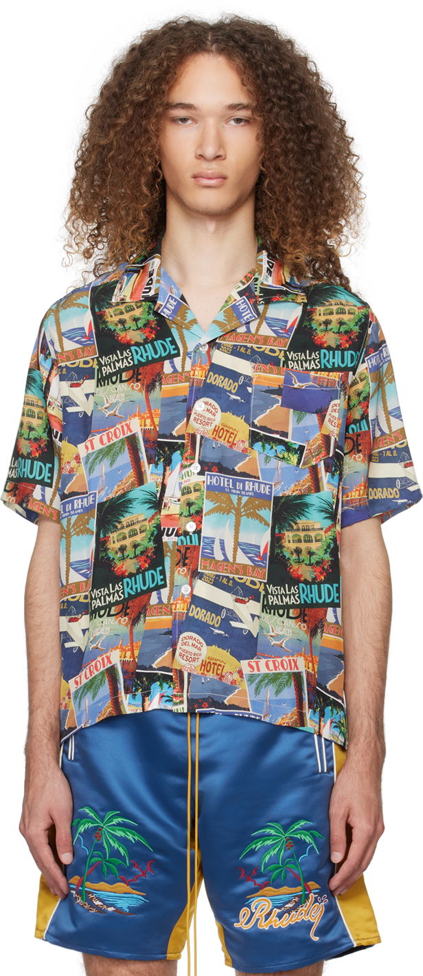 Skjorta Rhude Printed Shirt Flerfärgad | RHPS24SR08174976