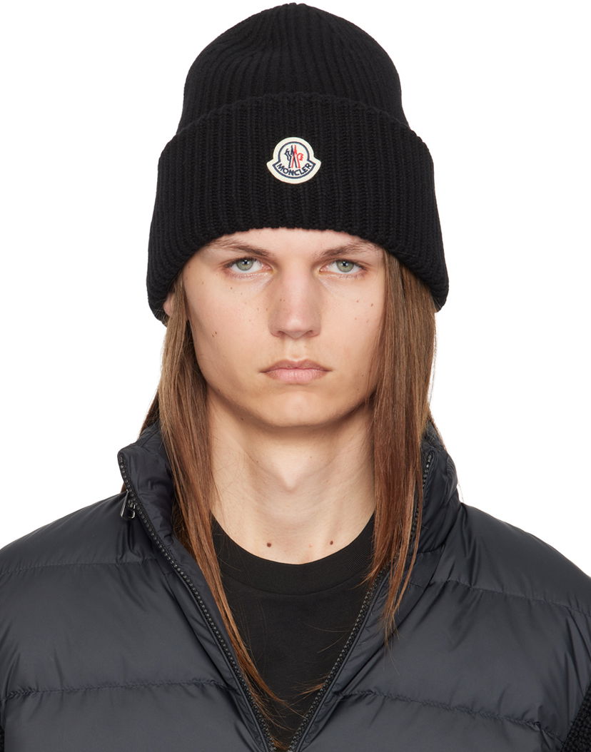 Mössa Moncler Black Wool & Cashmere Beanie Svart | J20913B00066M1127