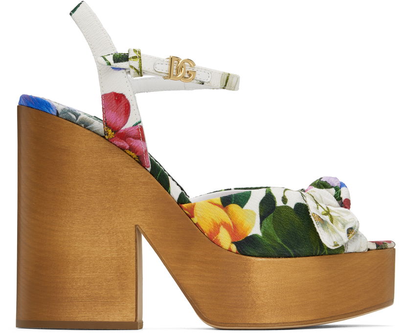 Tillbehör Dolce & Gabbana Dolce&Gabbana Jacquard Platform Heeled Sandals Flerfärgad | CZ0322 A6P73