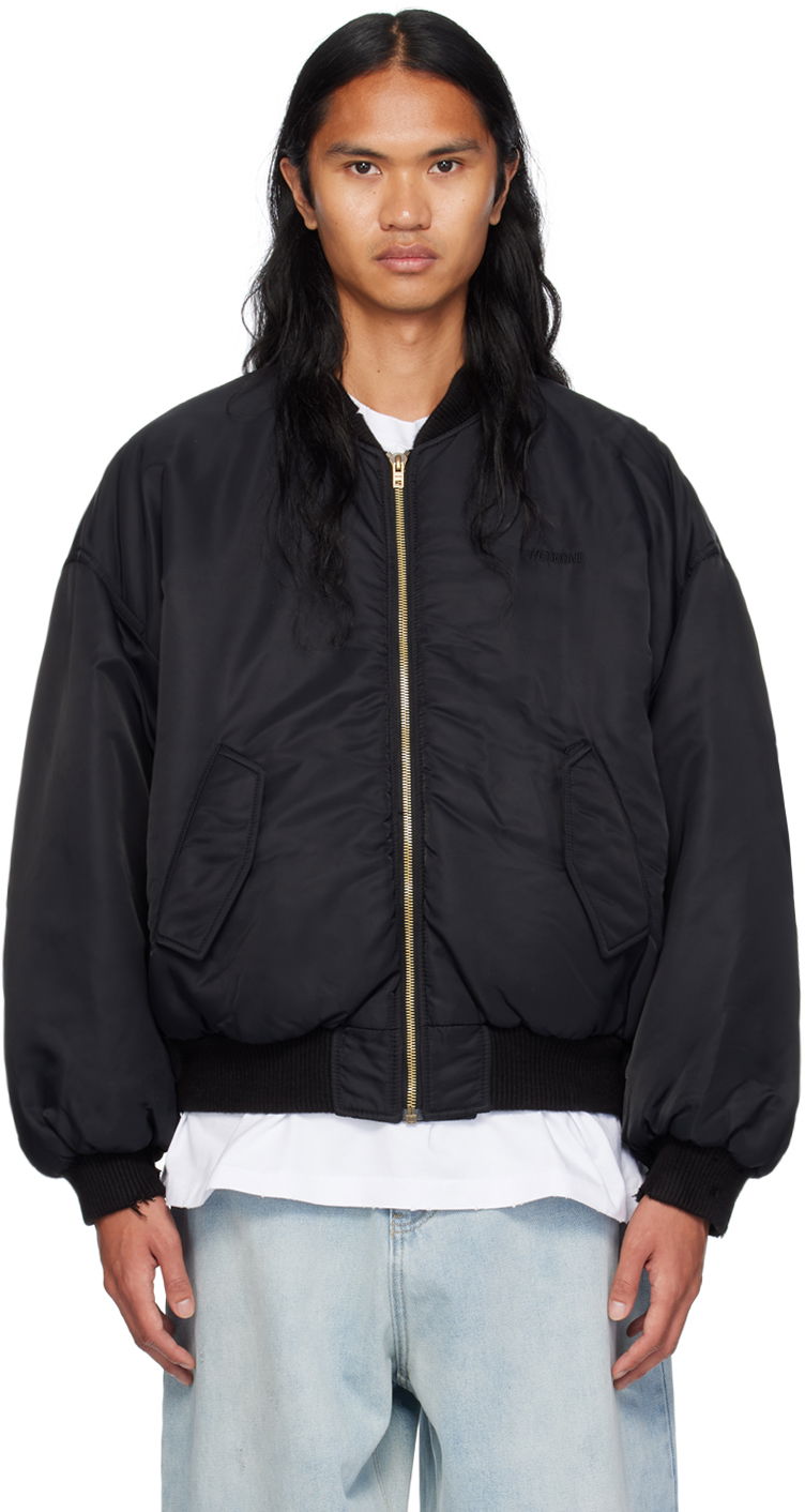 Bomberjacka We11done We11done Destroyed Bomber Jacket Svart | WD-JP2-24-088-U-BK