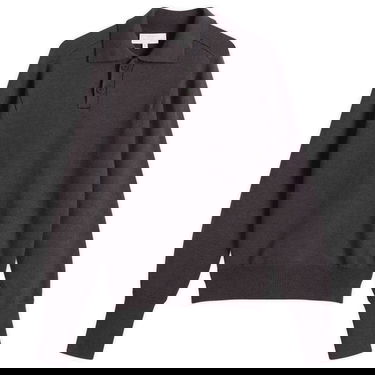 Polotröja Studio Nicholson Studio Nicholson Sark Knitted Polo Shirt Grå | SARKSN-1503-WLN, 0