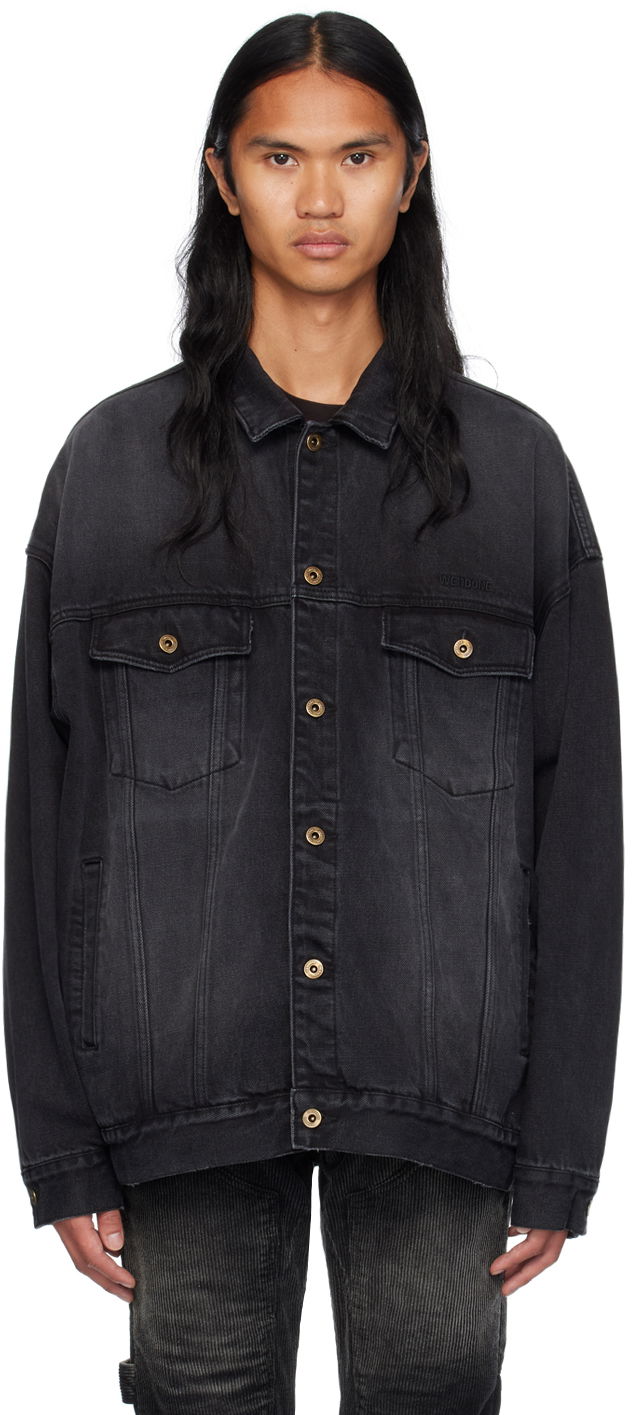 Jacka We11done Oversized Denim Jacket Svart | WD-DJ2-24-353-U-BK