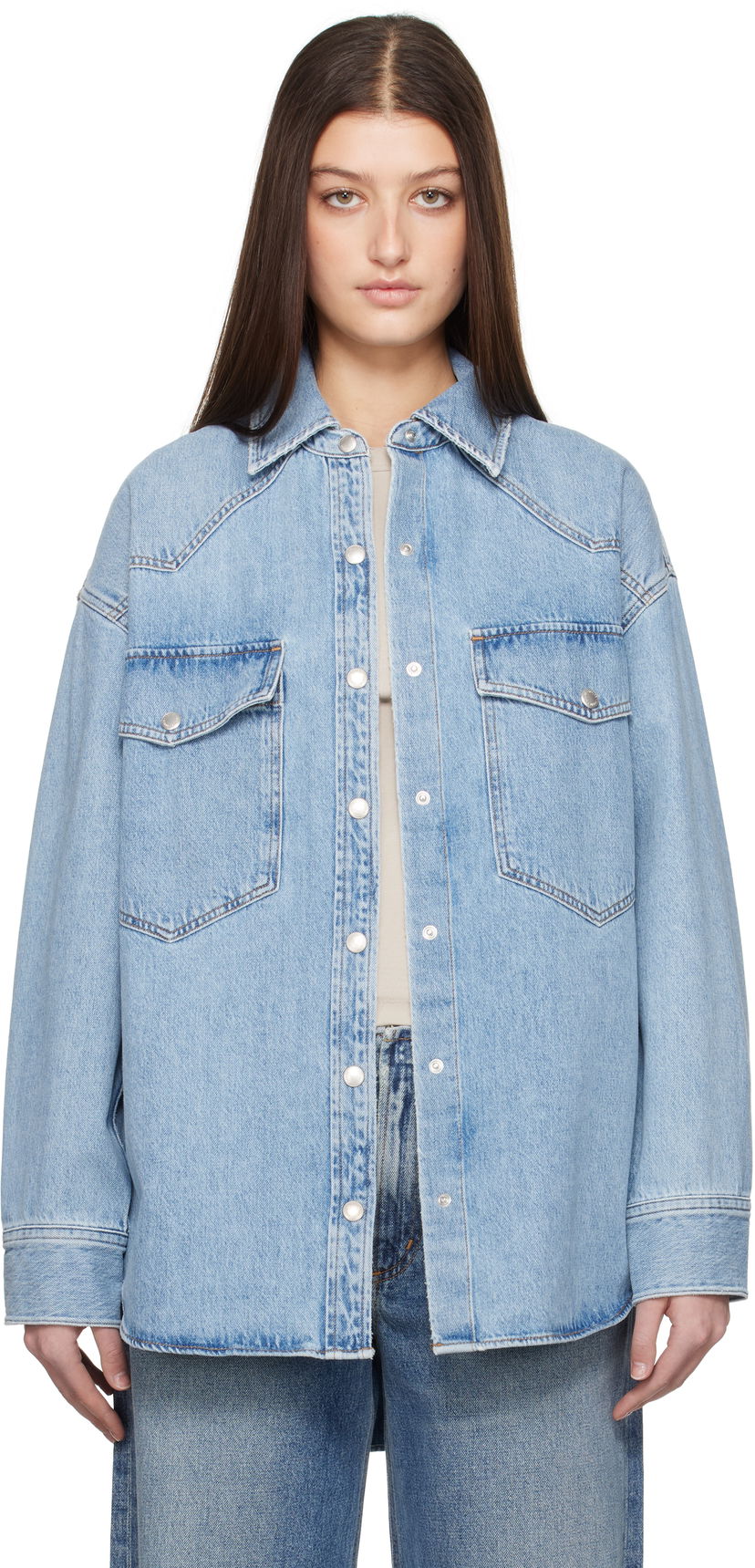 Skjorta AGOLDE AGOLDE Lotta Denim Shirt Blå | A7357-3018