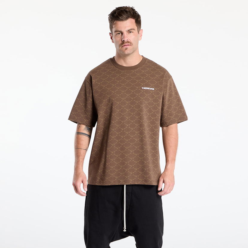 T-shirt BAPE A BATHING APE College Monogram Logo Relaxed Fit Tee Brun | 001CSL301316MBRW