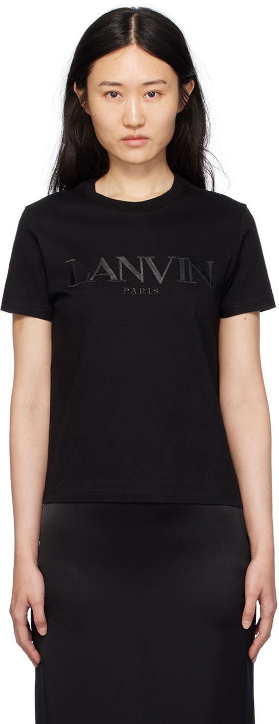 T-shirt LANVIN Embroidered T-Shirt Svart | RW-TS0030-J208-P24
