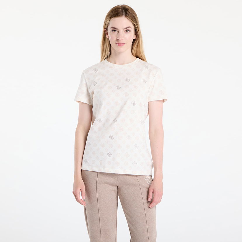T-shirt GUESS GUESS Gloria Peony Short Sleeve T-Shirt Vit | V5YI04I3Z14-P0JN