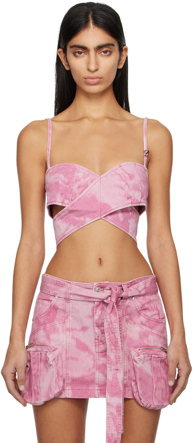 Behå Blumarine Pink Denim Tie-Front Camisole Rosa | P422J137A, 0