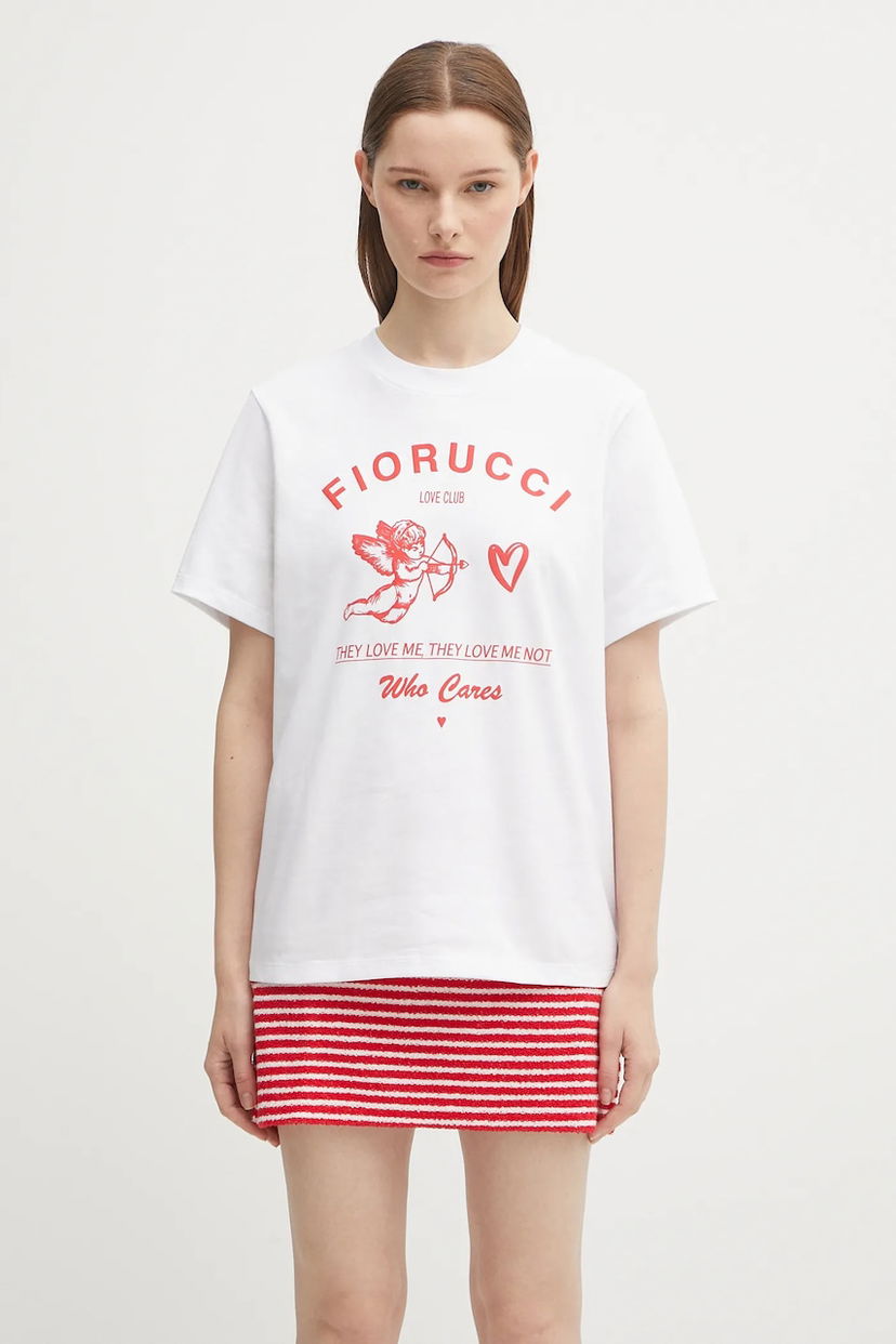 T-shirt Fiorucci Fiorucci Cupid Love Club Print Regular Fit T-Shirt Vit | W02FPTSH428CJ01WH01