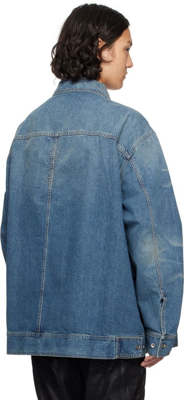Jacka Rick Owens Rick Owens DRKSHDW Hollywood Jumbo Worker Denim Jacket Blå | DU01E3761 DWB, 2
