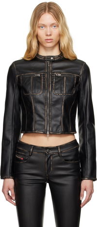 G-Lobe Faux-Leather Cropped Jacket