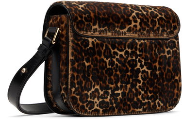 Axelväska A.P.C. Small Grace Leopard Print Crossbody Bag Brun | PXCAU-F61413, 2