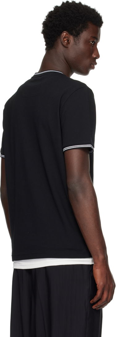 T-shirt BOSS Stretch-Cotton T-Shirt with Stripes and BOSS Logo Svart | 50521245, 3