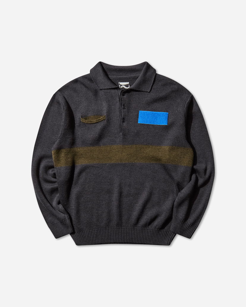 Polotröja GR10K Knitted Long-Sleeve Workwear Polo with Stripe and Patches Flerfärgad | CGB41206CV62 62
