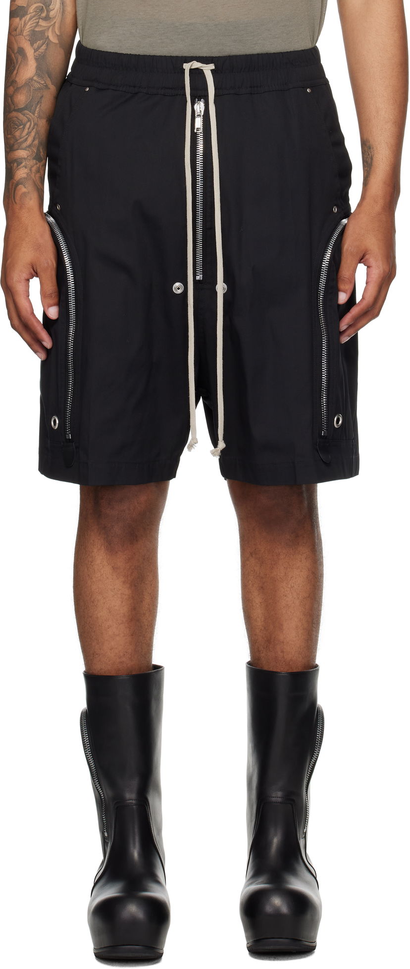 Shorts Rick Owens Rick Owens Bauhaus Bela Cargo Shorts Svart | RU02E1392 TE
