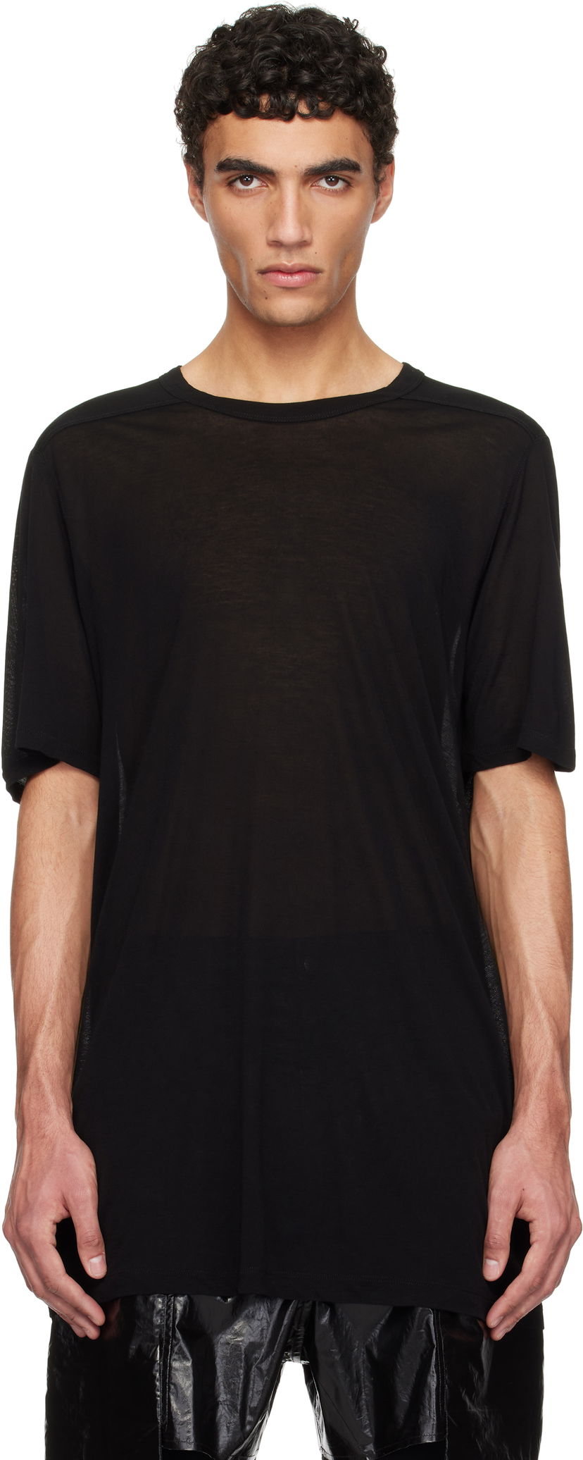 T-shirt Rick Owens Rick Owens Hollywood Level T-Shirt Svart | RU01E5264 JS