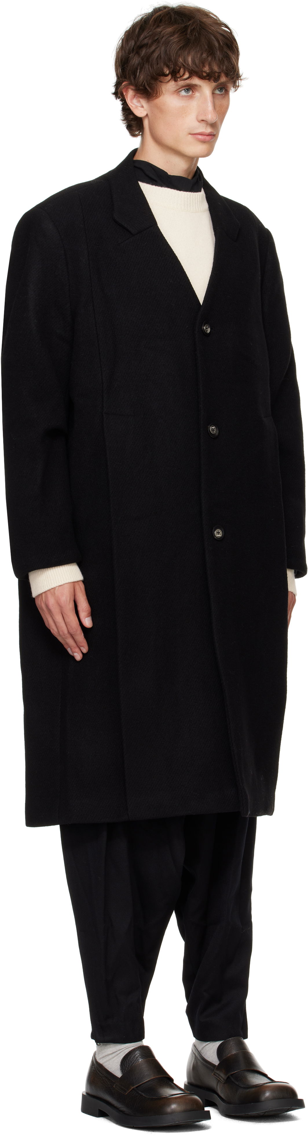 Rockar ADER ERROR Pleated Long Coat Svart | BN01FWCT0101BK, 1