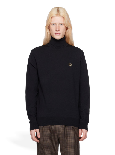 Sweater Fred Perry Embroidered Turtleneck Svart | K9552-198