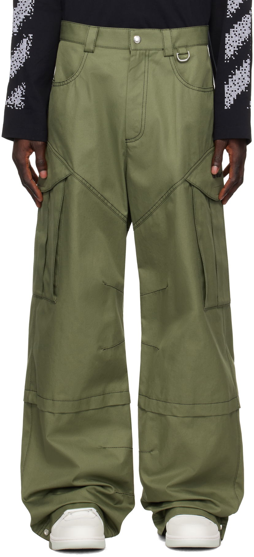 Cargo byxor Off-White Cotton Cargo Pants Grön | OMCF042F24FAB0015810
