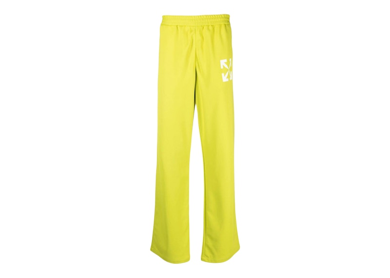 Träningsbyxor Off-White Arrows-Motif Slim Fit Track Sweatpants Lime Green Grön | OMCJ018S23FAB0015001