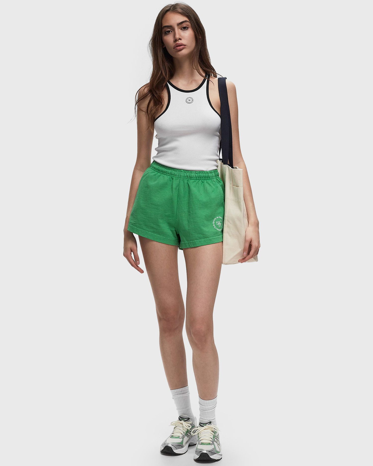 Linne Sporty & Rich SRHWC Ribbed Tank Vit | TO033S405SW, 1