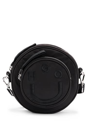 Axelväska BOSS Happy HUGO Circular Crossbody Bag Svart | 50541785
