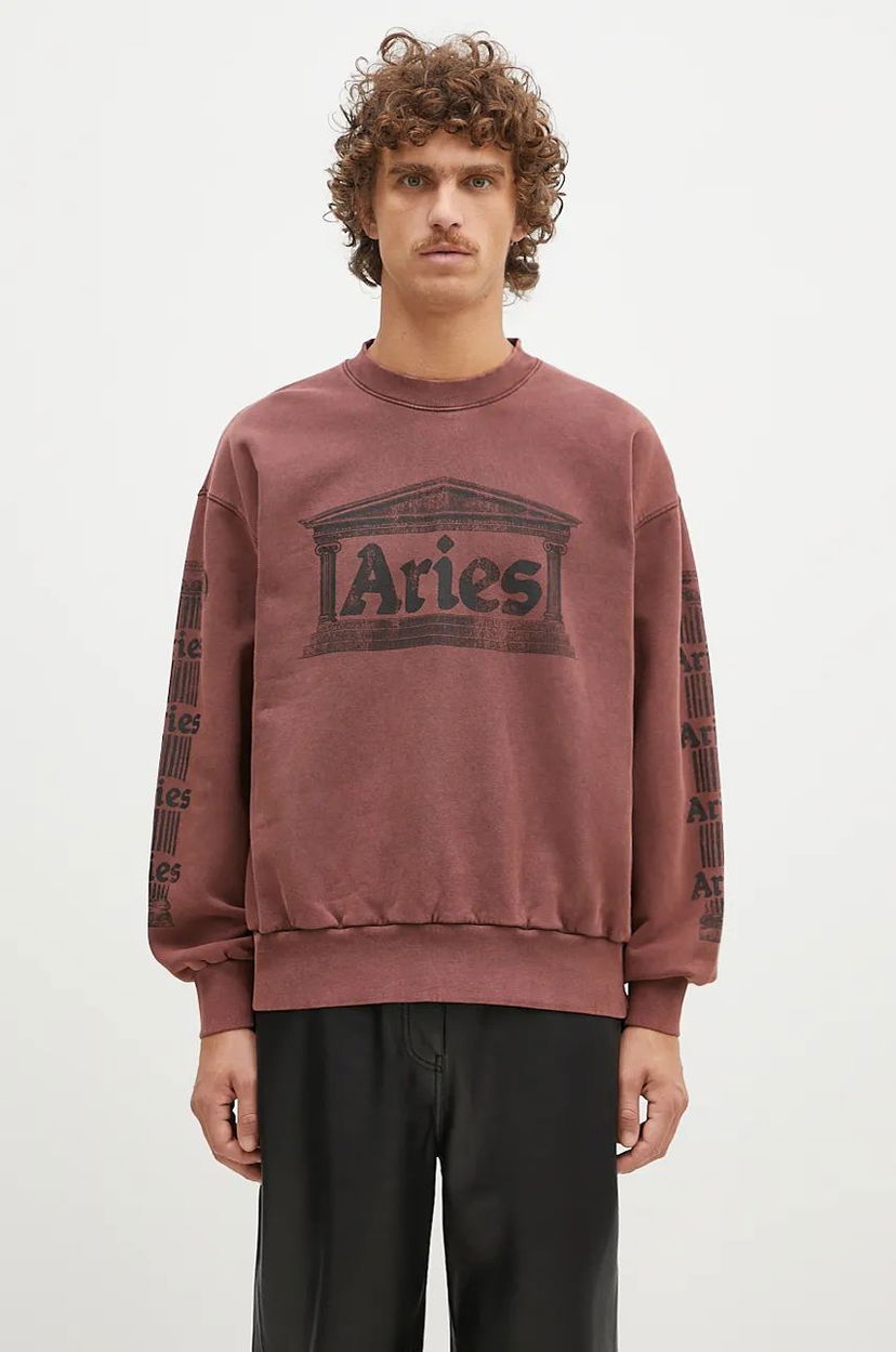 Sweatshirt Aries Aged Ancient Column Sweatshirt With Print Röd | AR2003302