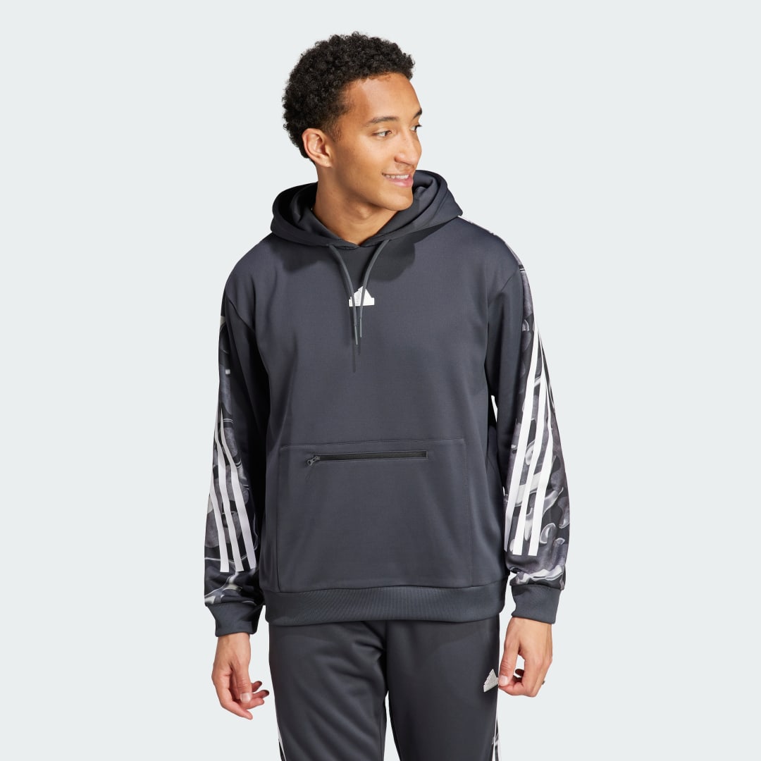 Sweatshirt adidas Performance Future Icons Allover Print Hoodie Grå | IB6126, 0