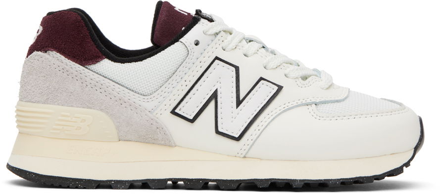 Sneakers och skor New Balance White & Burgundy 574 Vit | U574YR2, 0