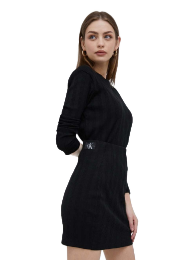 Kjol CALVIN KLEIN Cotton Stretch Side Button Skirt Svart | J20J221439