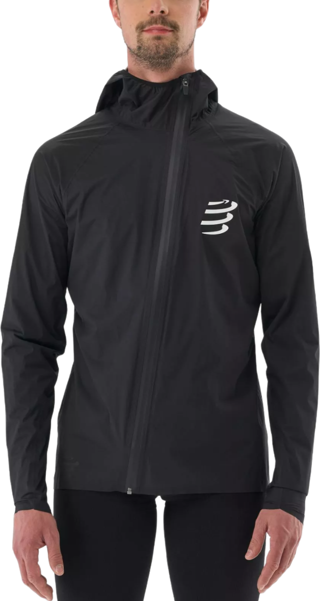 Vindjacka Compressport Hurricane Waterproof 10/10 Hooded Jacket Svart | am00009b-990