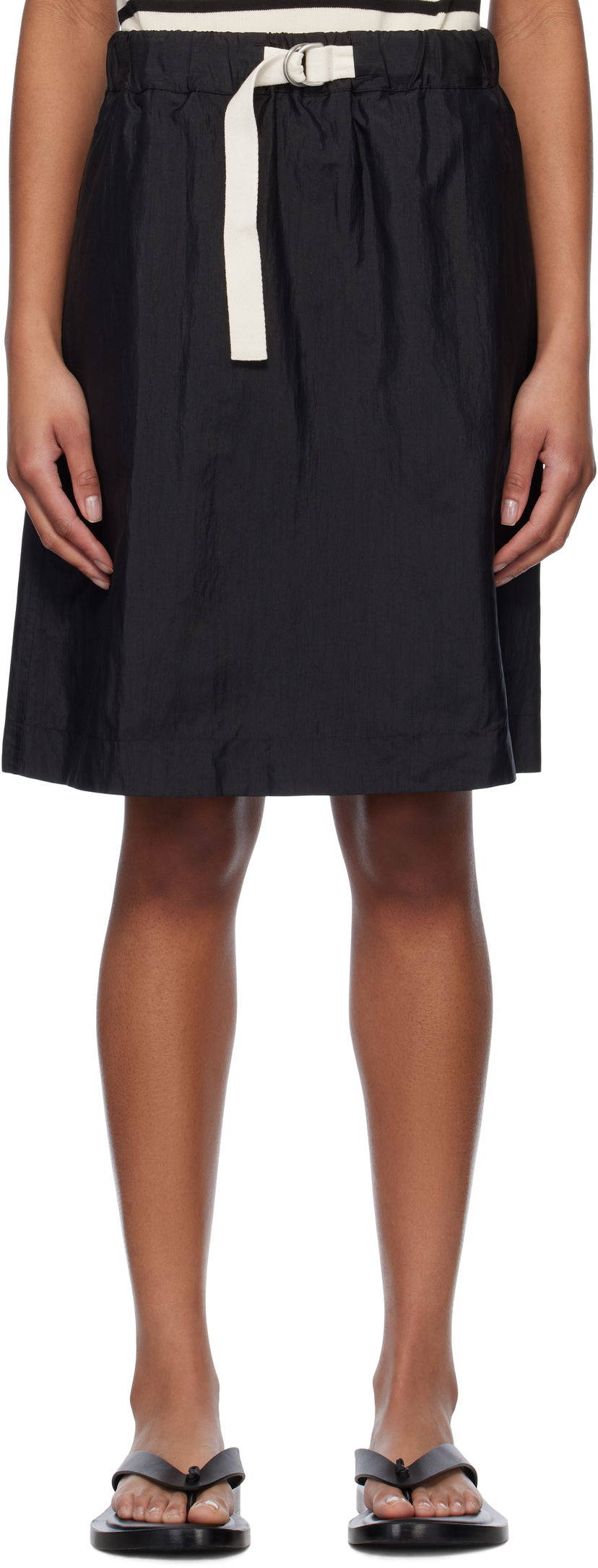 Kjol Jil Sander Jil Sander Belted Midi Skirt Svart | J40MA0169_J70003