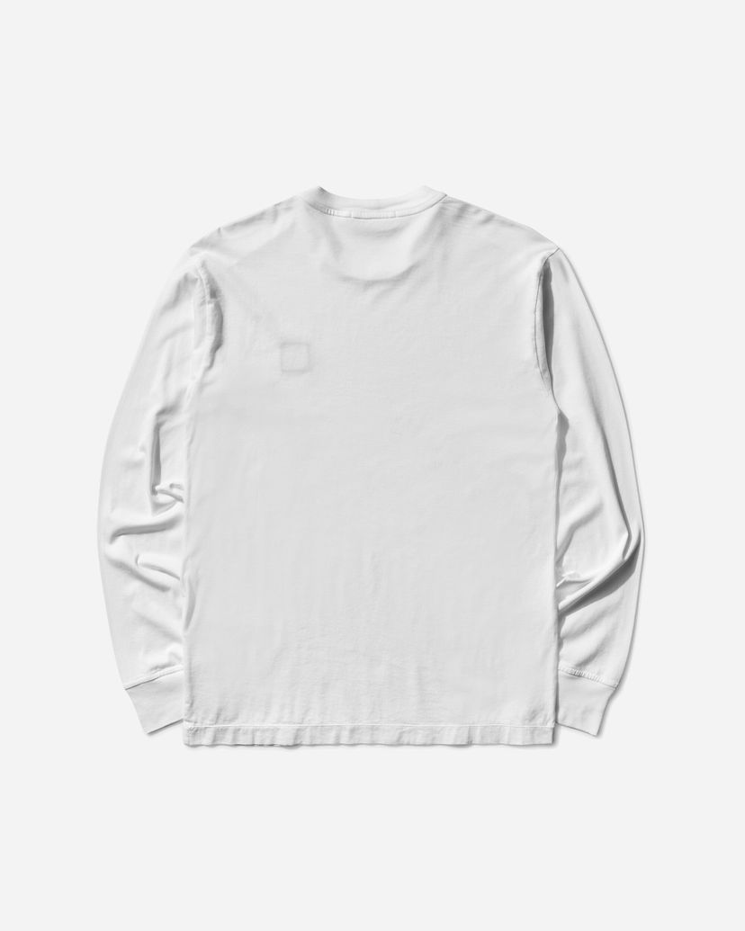 T-shirt Stone Island Garment Dyed Logo Longsleeve T-Shirt Vit | K2S15-2100028-S0013 V0001