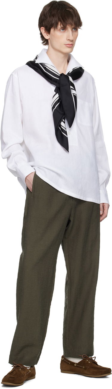 Skjorta Dolce & Gabbana Dolce&Gabbana Three-Button Long-Sleeved Linen Shirt Vit | G5ND3TFU4JB, 3