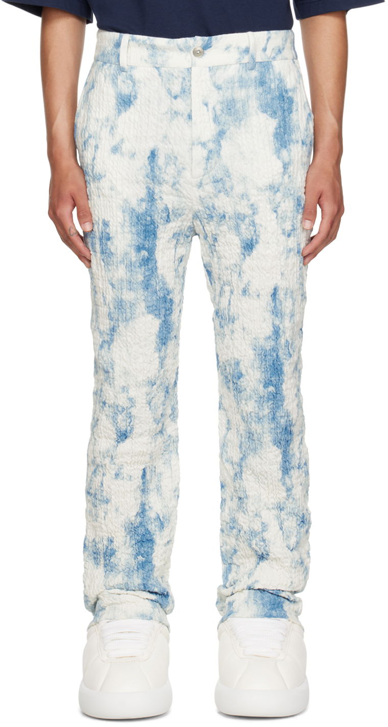 Byxor Feng Chen Wang Feng Chen Wang Printed Trousers Blå | FUS17TR07