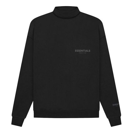 Sweater Fear of God Essentials Pullover Mockneck Sweatshirt Svart | FOG-FW21-189