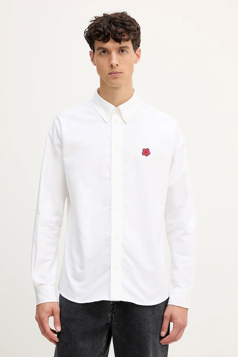 Skjorta KENZO Kenzo Regular Fit Shirt with Classic Collar Vit | FF65CH4109LO