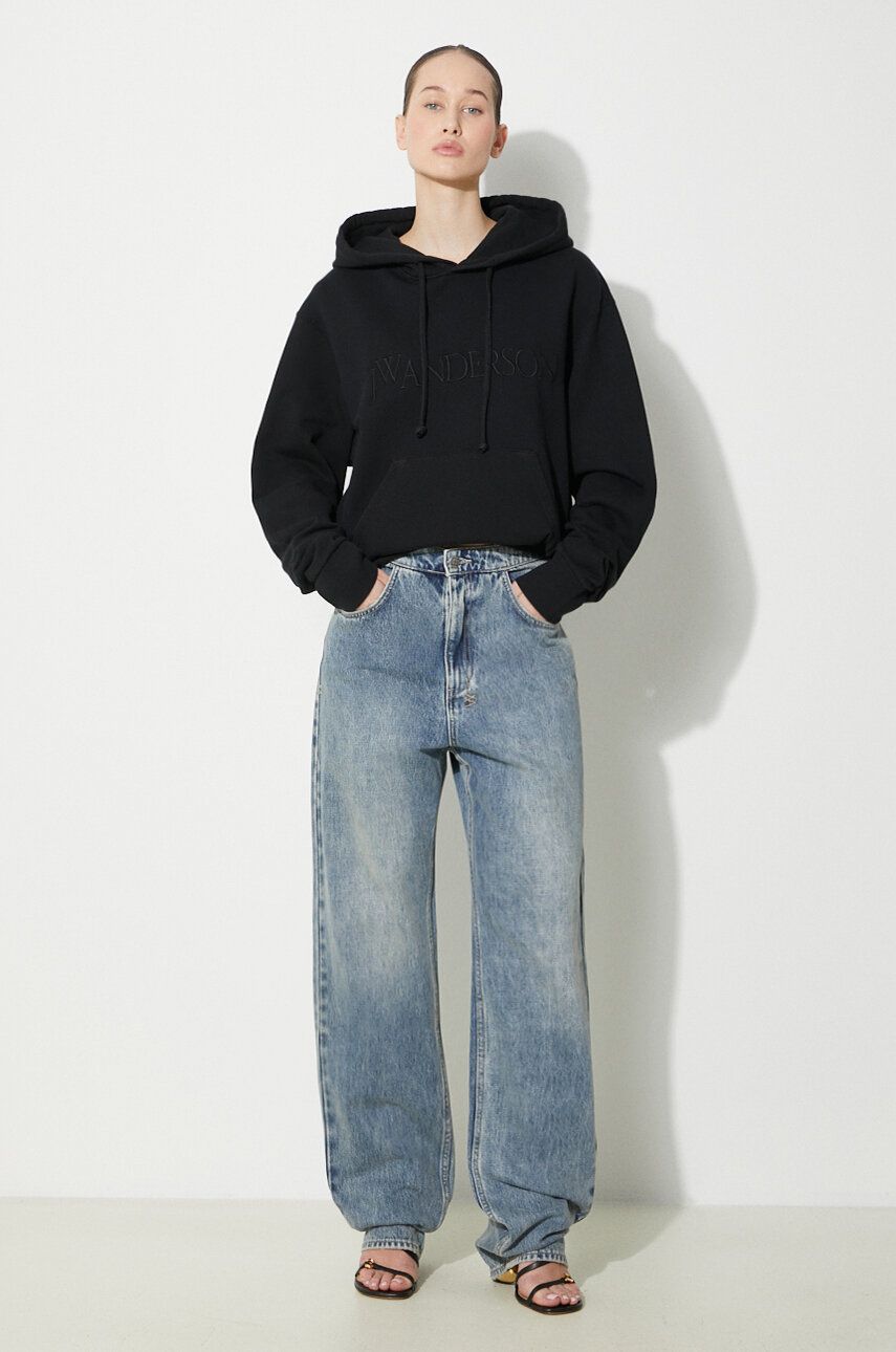 Sweatshirt JW Anderson Anderson Logo Embroidery Hoodie Svart | JW0164.PG0861.999, 1