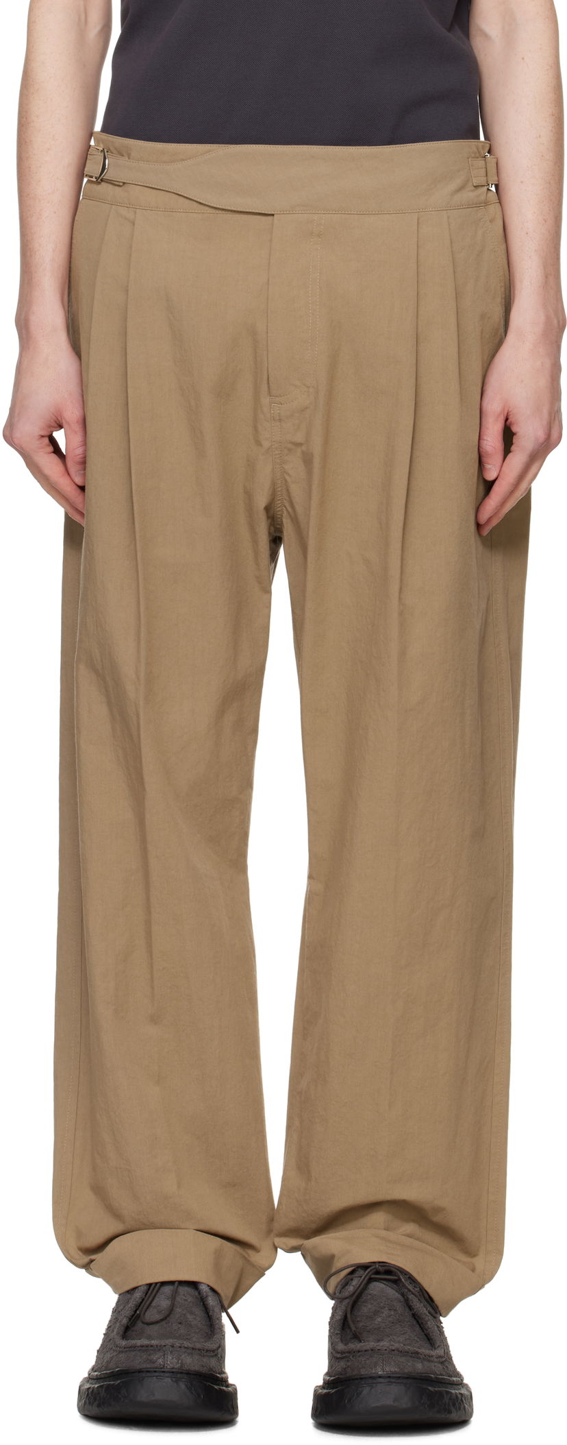 Byxor Craig Green Craig Green Double Pleat Trousers Brun | CGSS25CWOTRS80