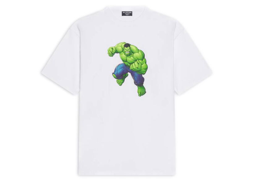 T-shirt Balenciaga Hulk 2021 MARVEL Medium Fit T-shirt Vit | 612965TLV599000
