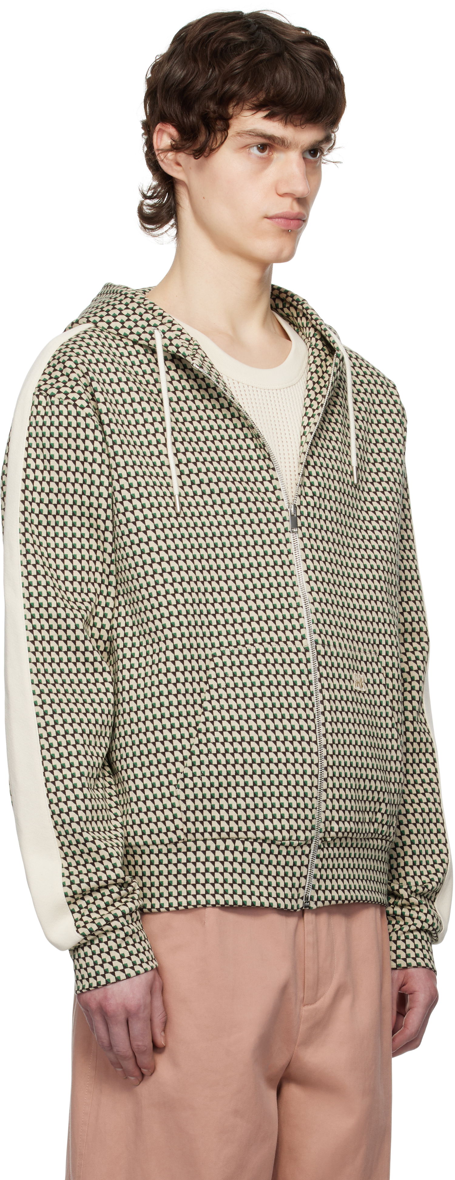 Sweatshirt Wales Bonner Wales Bonner Power Zip Hoodie Beige | US25JE35-JE22 - 1780 JACQUARD, 1