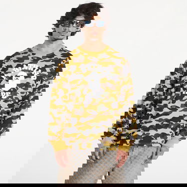 T-shirt BAPE A BATHING APE 1St Camo College Long Sleeve Tee Yellow Gul | 001LTK801008M YEL, 0