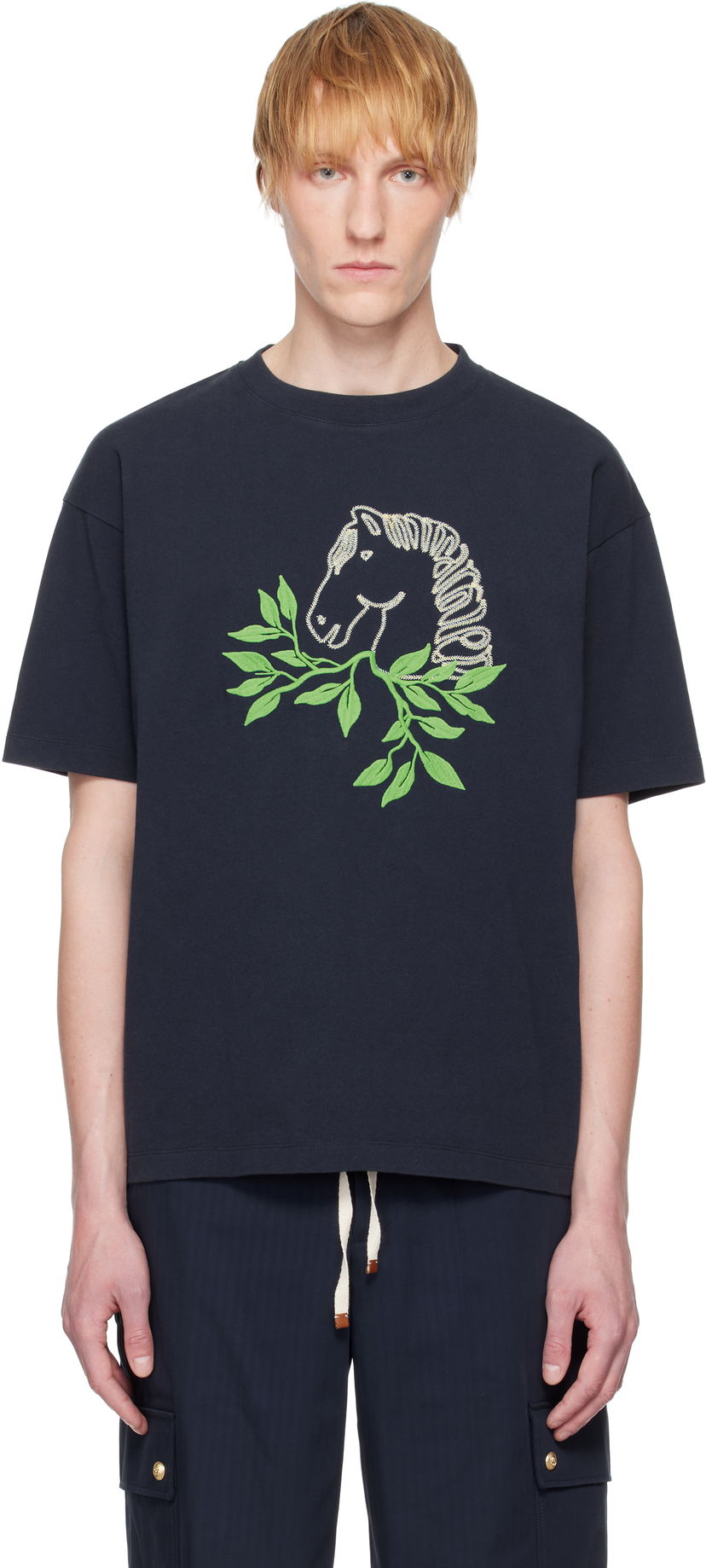 T-shirt Drôle de Monsieur Drole de Monsieur 'Le T-Shirt Polo' T-Shirt Mörkblå | G-TS244-CO134-NY